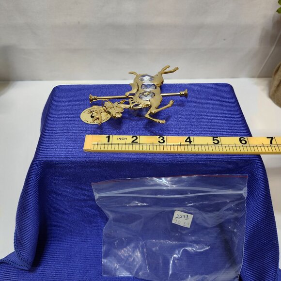 Crystal Delight 24K GP Reindeer Suncatcher Austrian Crystals Window Display 1997 - Picture 11 of 11